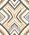 Geometric Earth Tones Maze Design Rug