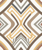 Geometric Earth Tones Maze Design Rug