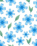 Soft Blue Green Floral Pattern Rug
