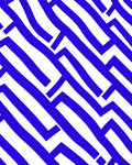 Bold Blue Intersecting Lines Abstract Pattern Rug
