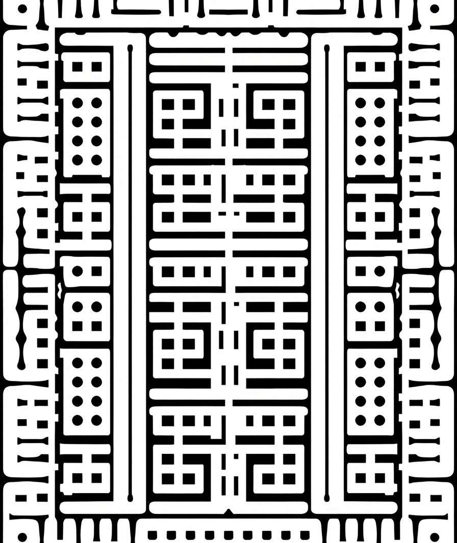 Bold Black White Graphic Pattern Rug