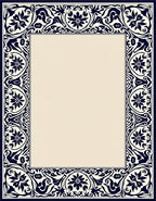 Ornate Floral Scrollwork Border Design Rug