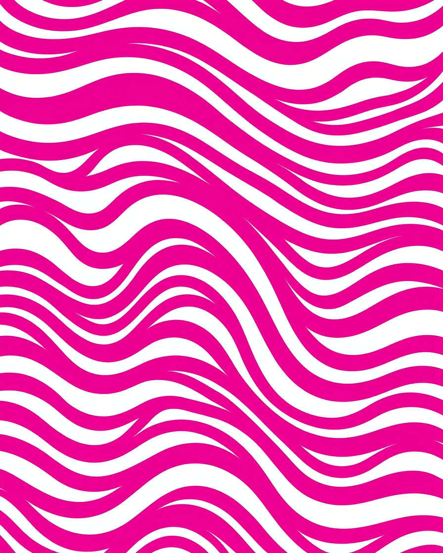Bold Pink Wavy Stripe Pattern Rug