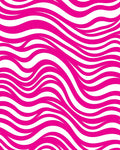 Bold Pink Wavy Stripe Pattern Rug