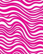 Bold Pink Wavy Stripe Pattern Rug