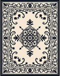 Intricate Floral Scrollwork Pattern Rug