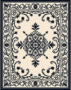 Intricate Floral Scrollwork Pattern Rug