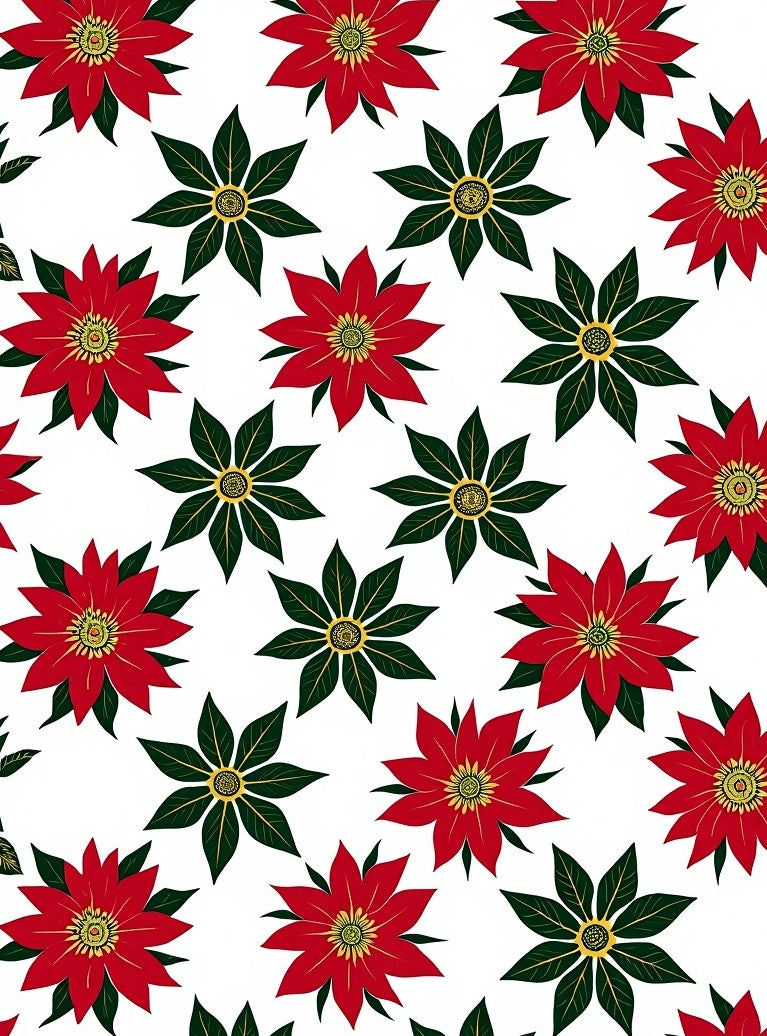 Festive Red Poinsettia Garden Rug