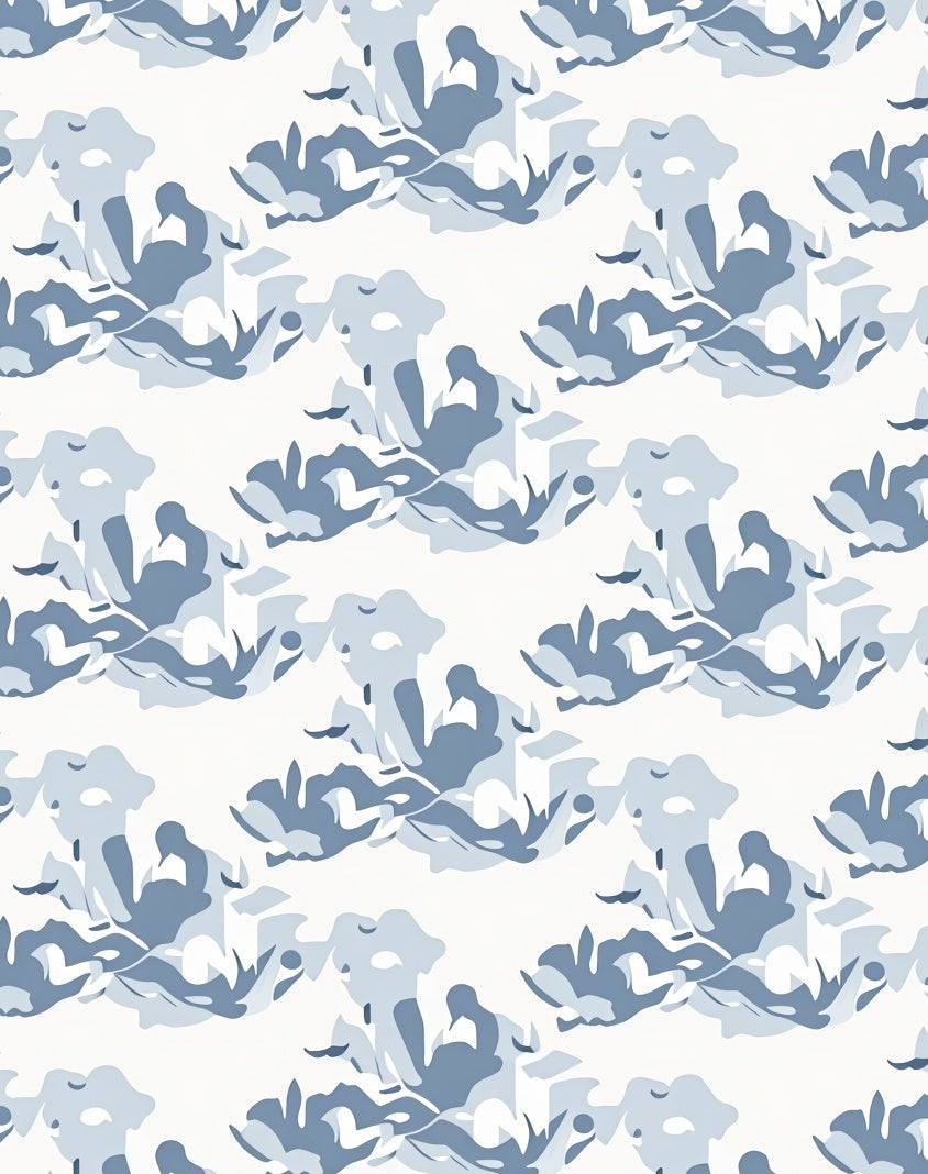 Abstract Blue Swirl Pattern Design Rug