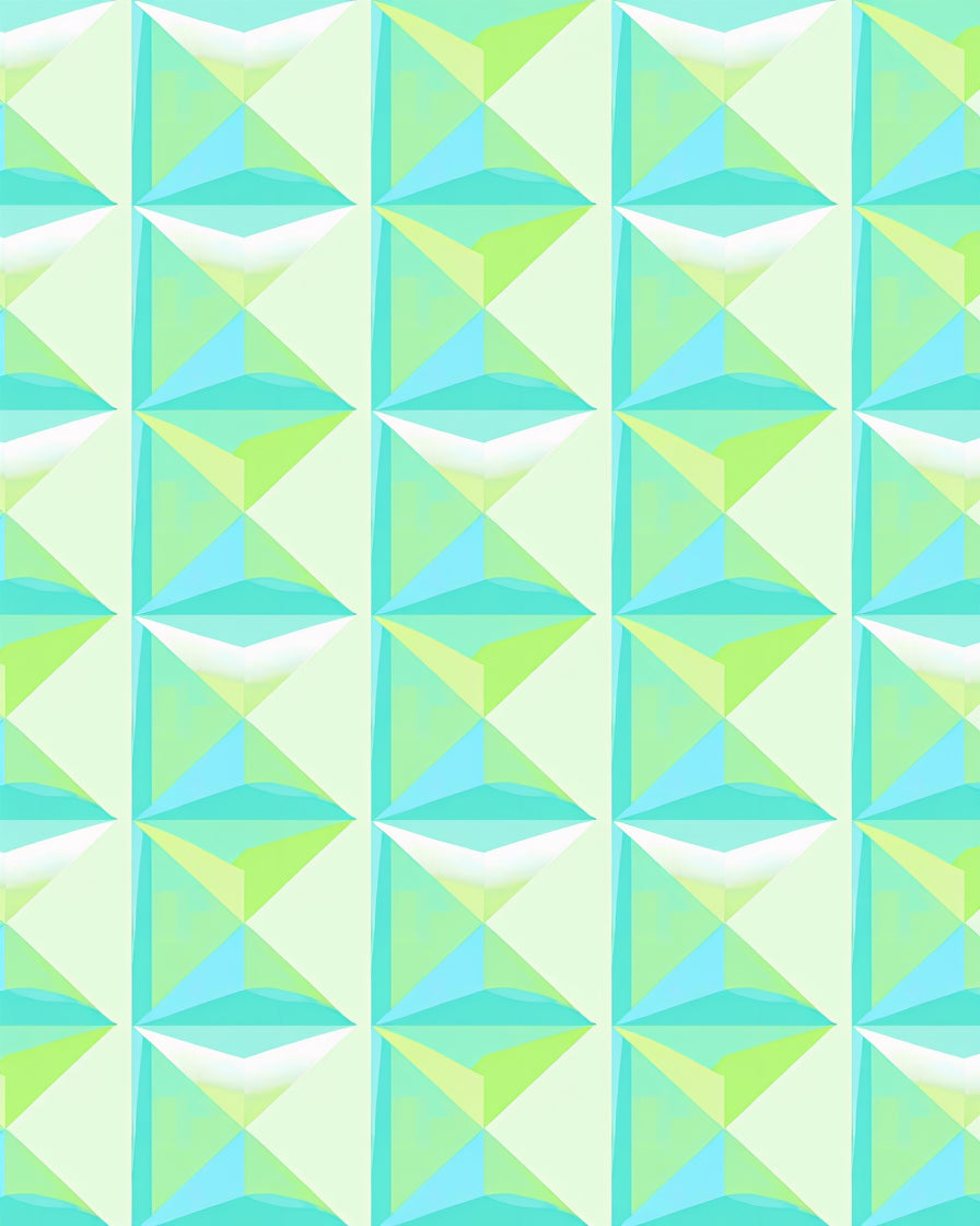 Cool Tone Geometric Prism Rug