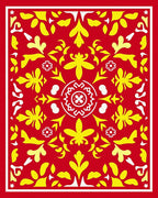 Vibrant Folk Floral Medallion Patterns Rug