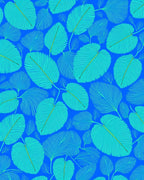Blue Teal Leaf Pattern Rug