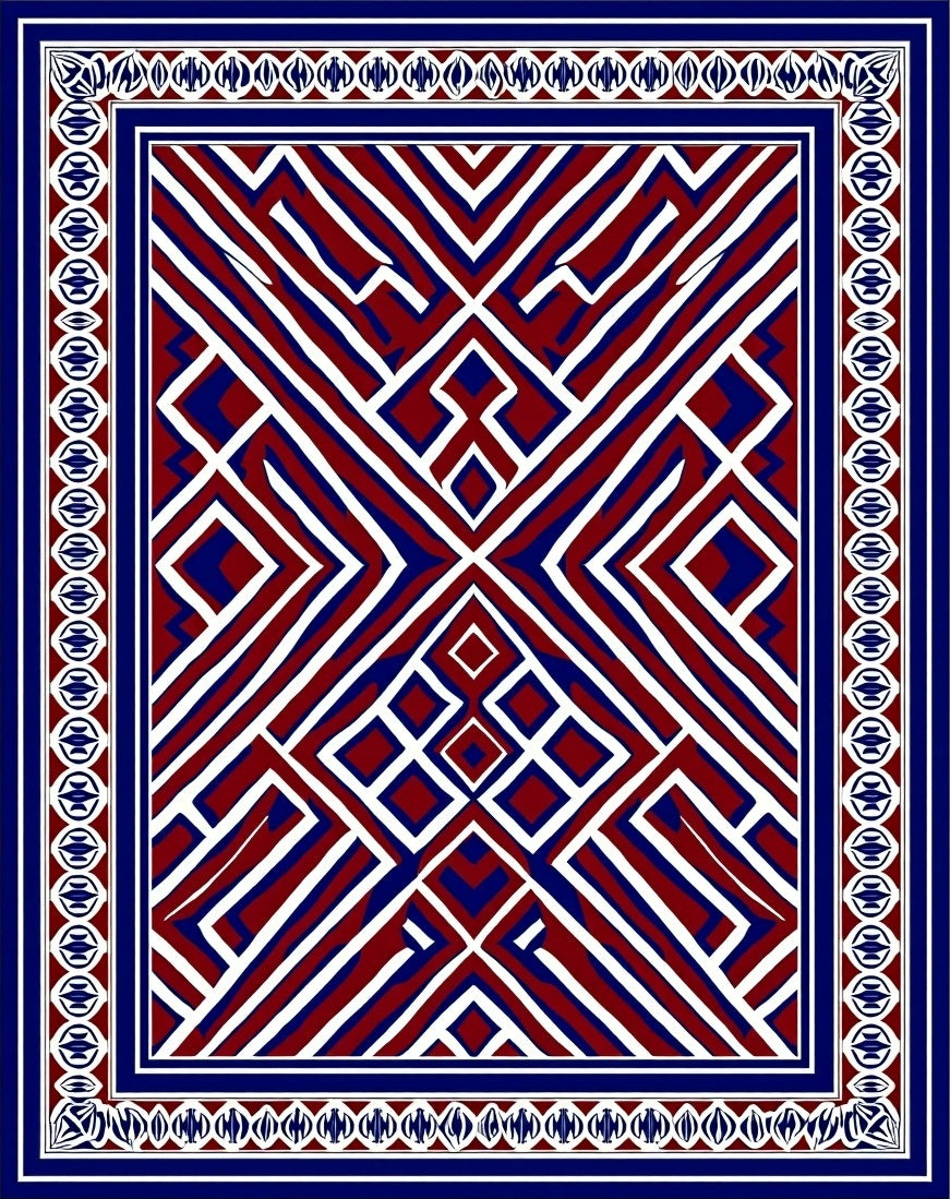 Geometric Stripes Diamond Pattern Rug