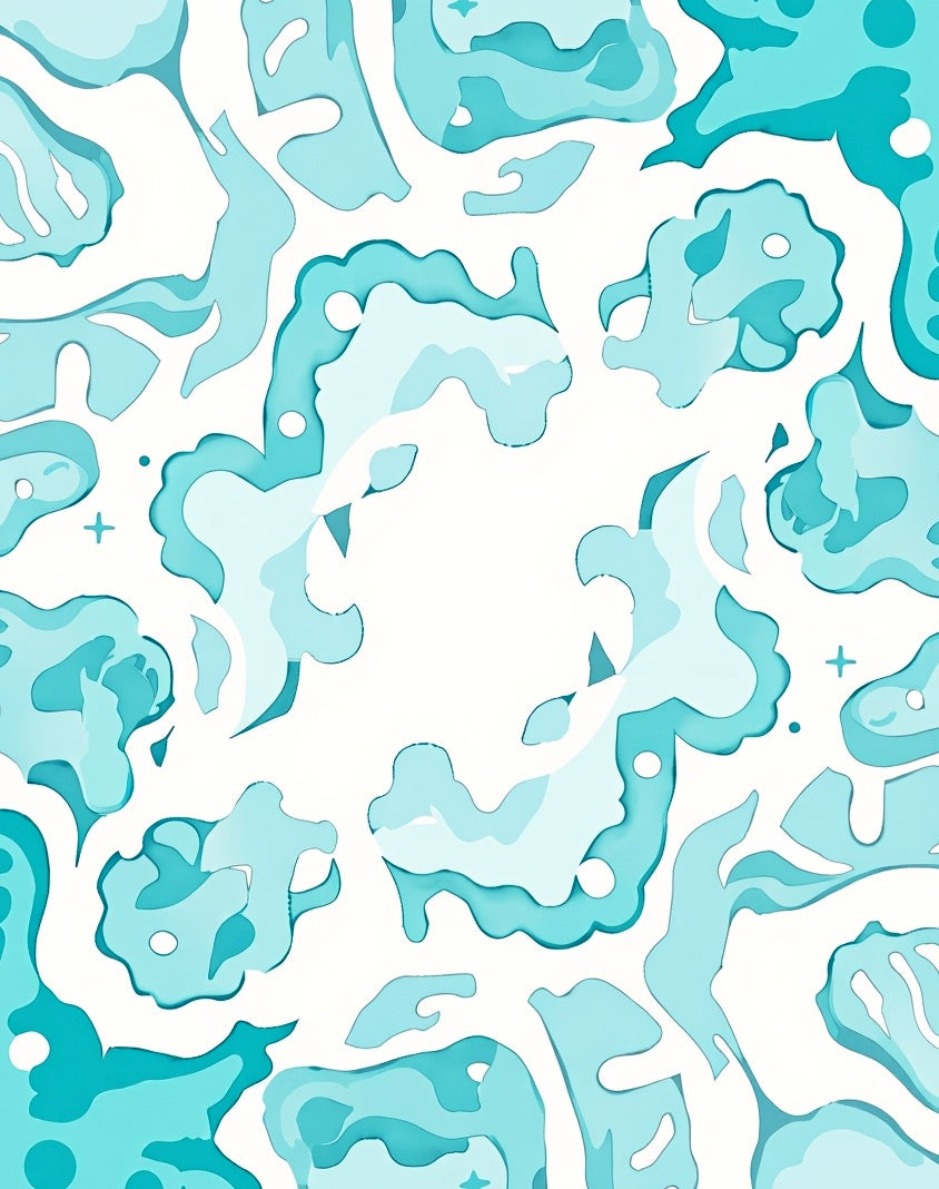 Abstract Aqua Soft Edges Pattern Rug