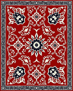 Classic Red Floral Medallion Design Rug