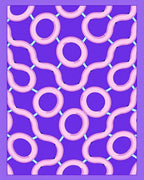 Abstract Pink Ring Chain Pattern Rug