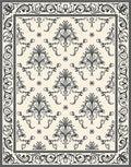 Classic Floral Damask Pattern Overlay Rug