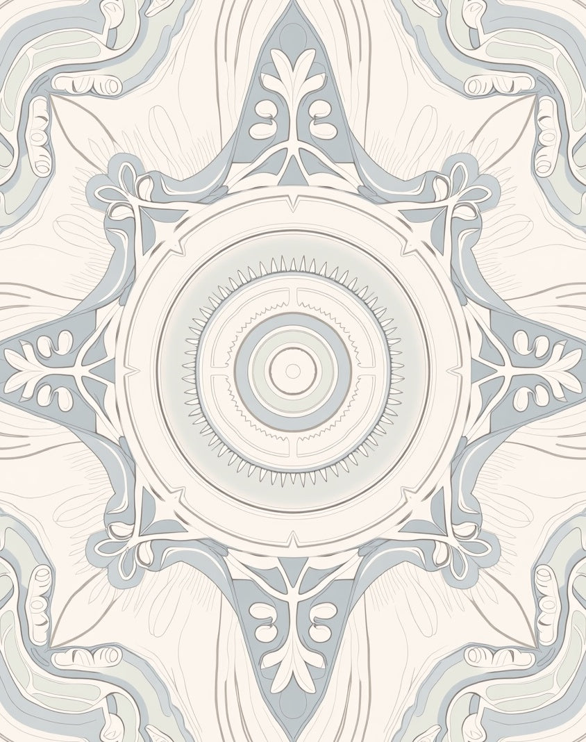 Classic Blue Ornamental Mandala Design Rug