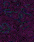 Vibrant Neon Lines Abstract Pattern Rug