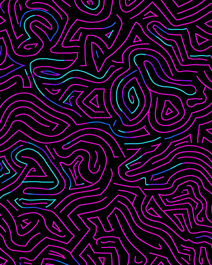 Vibrant Neon Lines Abstract Pattern Rug