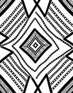 Monochrome Geometric Stripe Diamond Design Rug