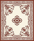 Vine and Floral Scroll Borders Rug