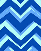 Geometric Chevron Blue Waves Rug
