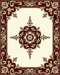 Rich Floral Motif Border Design Rug