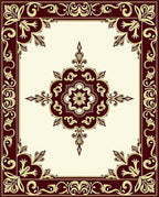 Rich Floral Motif Border Design Rug