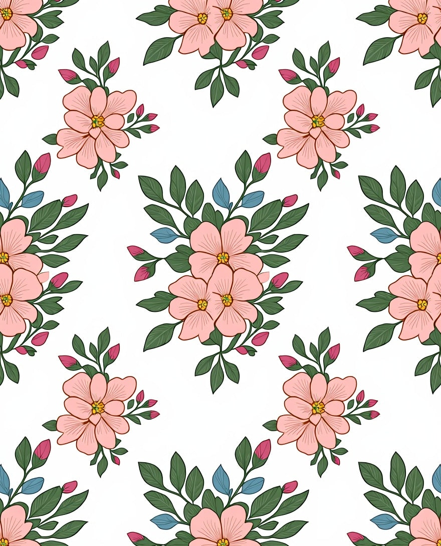 Delicate Floral Pattern Design Rug