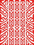 Abstract Red Symmetry Design Rug
