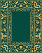 Elegant Gold Leaf Victorian Style Art Rug
