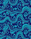 Aqua Swirl Abstract Fluid Pattern Rug