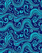 Aqua Swirl Abstract Fluid Pattern Rug
