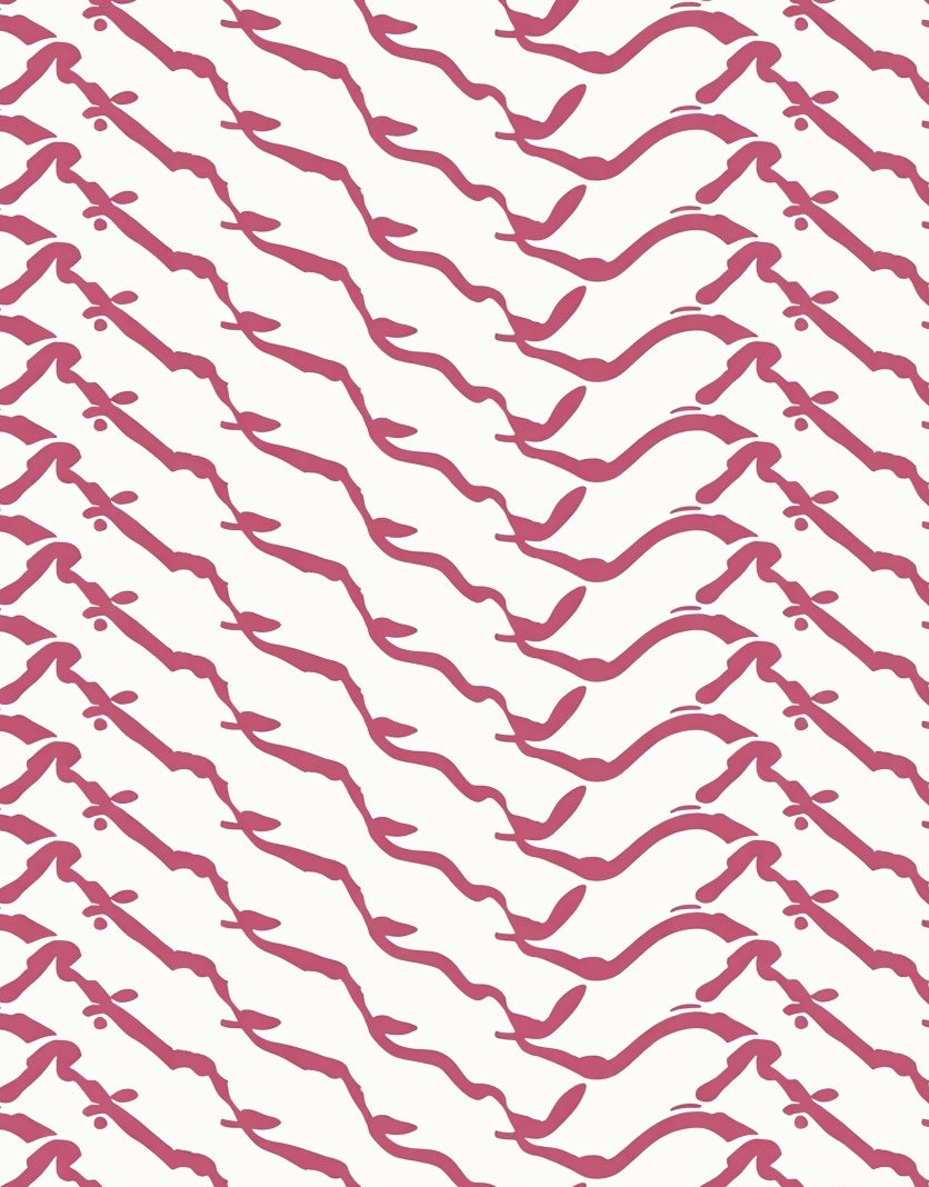 Pink Wavy Strokes Pattern Rug