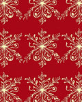 Crimson Cream Floral Swirl Repeat Rug