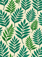 Tropical Leaf Pattern Cream Rug