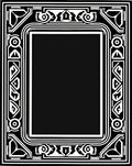 Geometric Art Deco Black White Rug