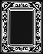 Geometric Art Deco Black White Rug