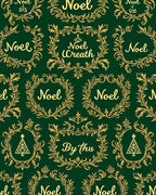 Emerald Gold Noel Wreath Medallion Rug