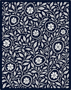 Classic Floral Vine Dot Pattern Rug
