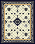 Classic Navy Diamond Star Pattern Rug