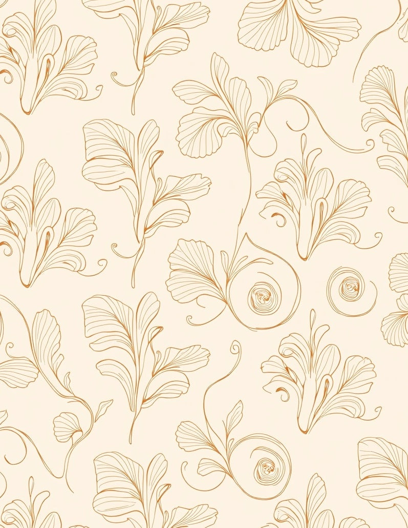 Elegant Botanical Swirls Pattern Rug