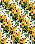 Bold Tropical Floral Pattern Rug