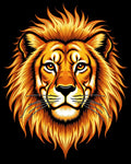 Fiery Lion Head Graphic Rug