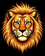 Fiery Lion Head Graphic Rug