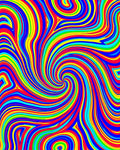 Vibrant Psychedelic Swirl Pattern Rug