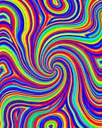 Vibrant Psychedelic Swirl Pattern Rug