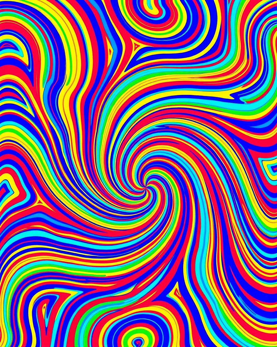 Vibrant Psychedelic Swirl Pattern Rug