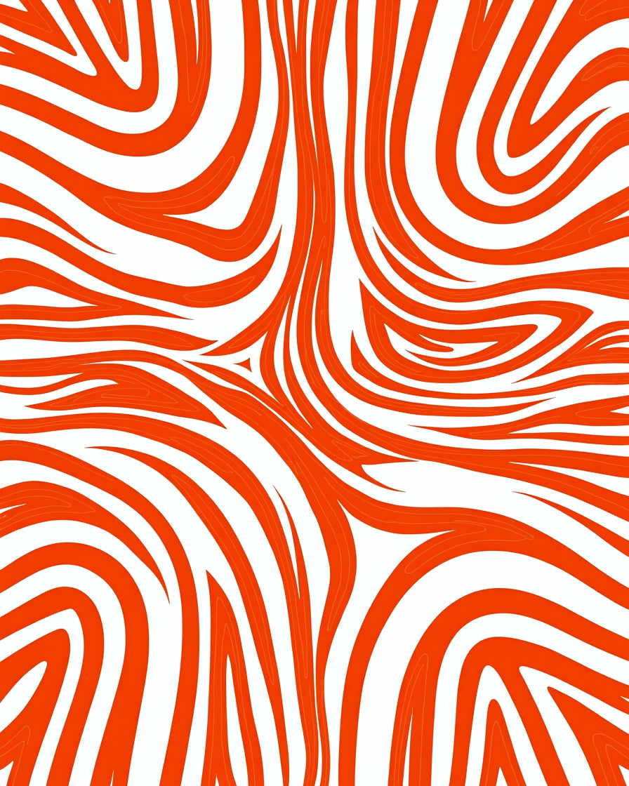 Bold Orange White Swirl pattern Rug